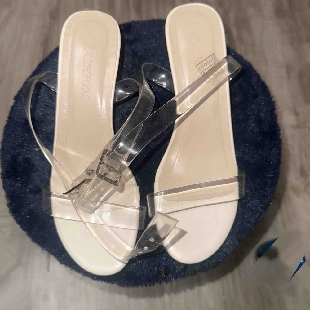 Clear Strap Beige Women's Sandals